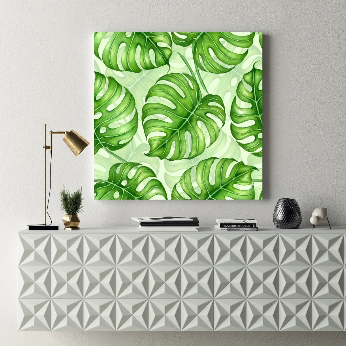Leinwandbild aquarell monstera blättermuster Leinwandbild aquarell monstera blättermuster