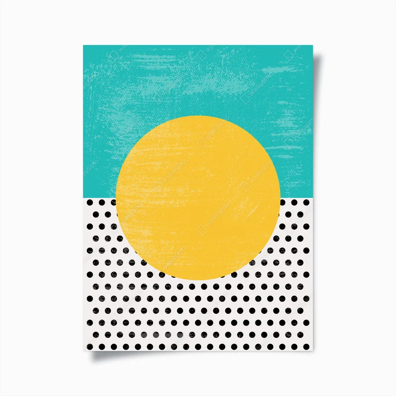 Poster gelbe sonne vor türkisfarbenem geometrischem hintergrund • Poster bei Wallnifity® Poster gelbe sonne vor türkisfarbenem geometrischem hintergrund • Poster bei Wallnifity®