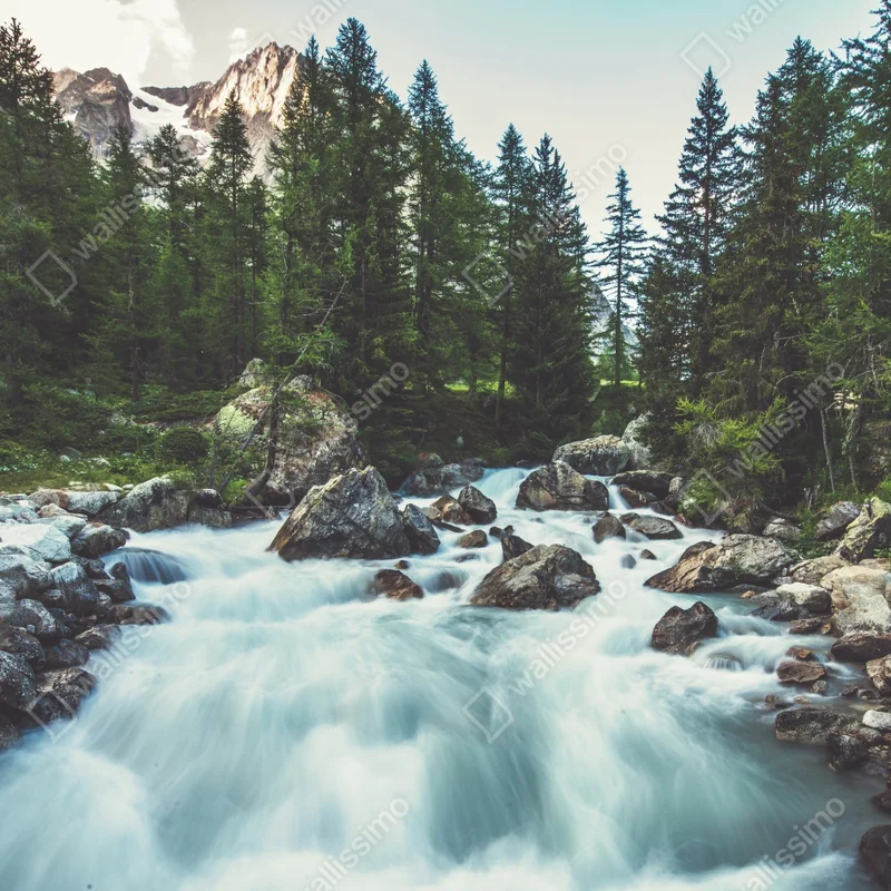 Kühlschrankaufkleber malerischer alpiner fluss im Ferret Valley Kühlschrankaufkleber malerischer alpiner fluss im Ferret Valley