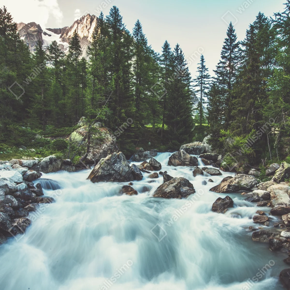 Kühlschrankaufkleber malerischer alpiner fluss im Ferret Valley Kühlschrankaufkleber malerischer alpiner fluss im Ferret Valley