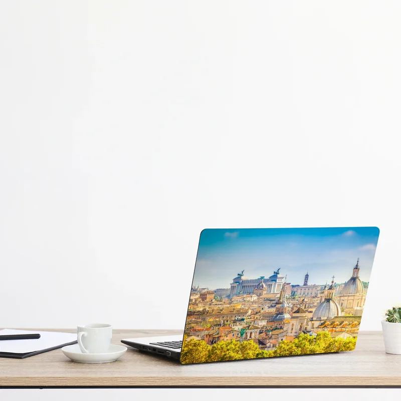 Laptop-Aufkleber sonnige skyline von Rom mit kuppeln Laptop-Aufkleber sonnige skyline von Rom mit kuppeln