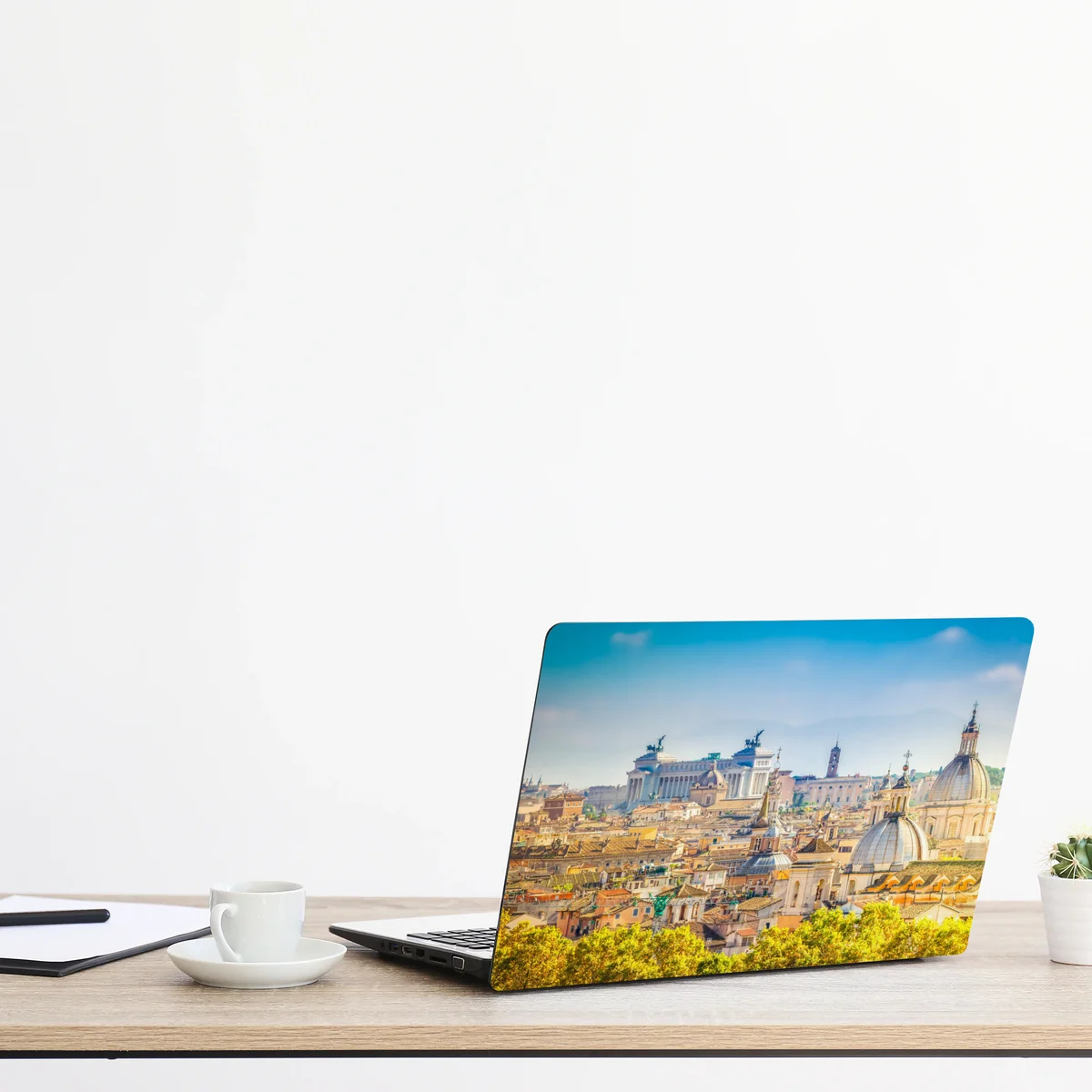 Laptop-Aufkleber sonnige skyline von Rom mit kuppeln Laptop-Aufkleber sonnige skyline von Rom mit kuppeln