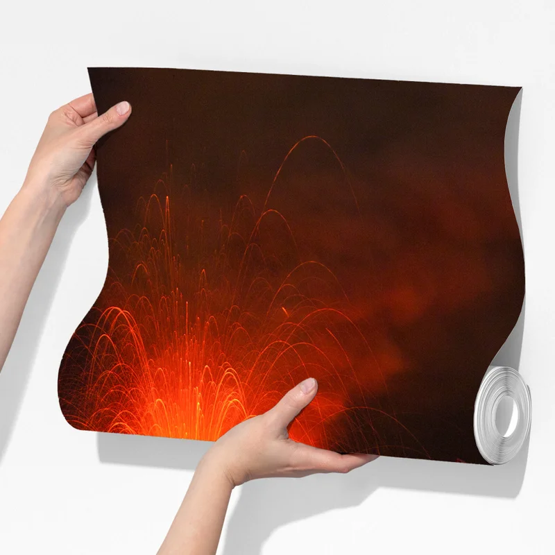 Fototapete glühender vulkanausbruch bei nacht Fototapete glühender vulkanausbruch bei nacht