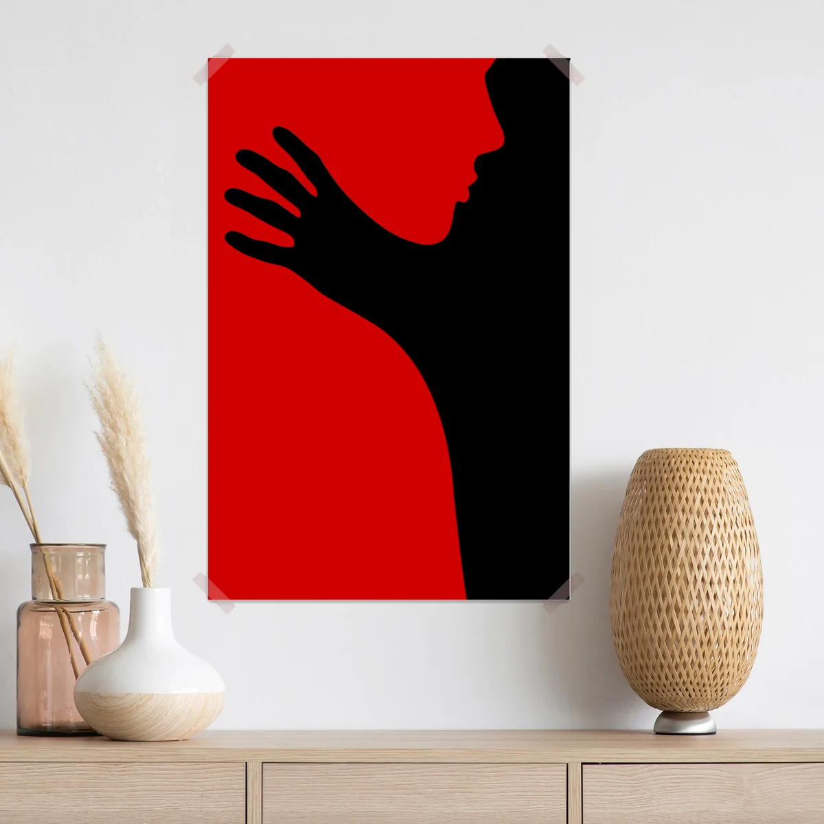 Poster kräftige rot-schwarze silhouette Poster kräftige rot-schwarze silhouette