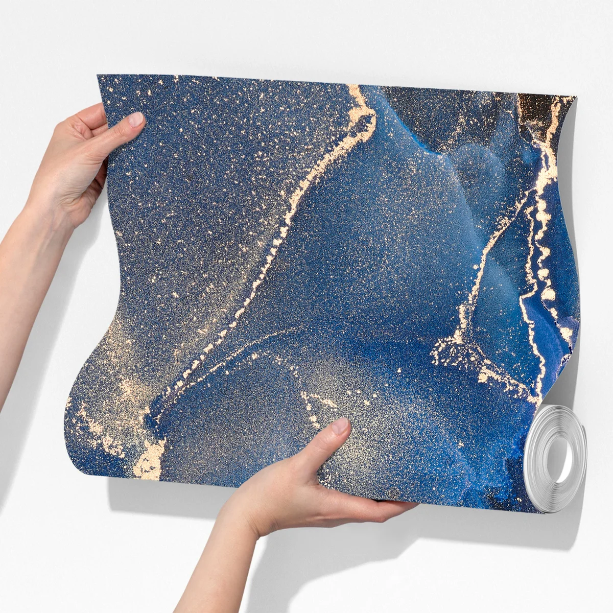 Fototapeta luksusowe niebiesko-złote abstrakcyjne fale Fototapeta luksusowe niebiesko-złote abstrakcyjne fale