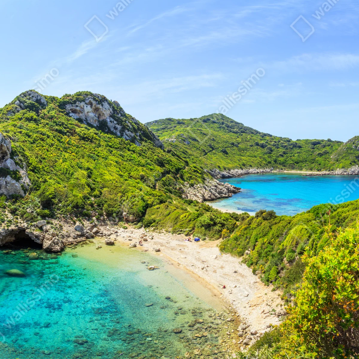 Repositionierbarer Aufkleber türkisbucht auf einer insel Repositionierbarer Aufkleber türkisbucht auf einer insel