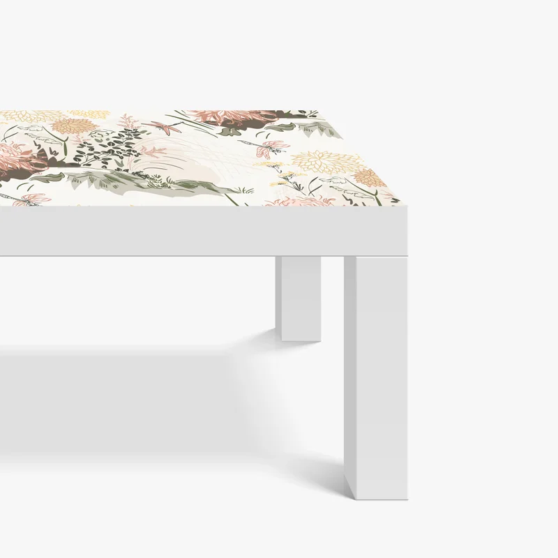 Tischaufkleber und Schreibtischaufkleber zartes pastell-blumenmuster