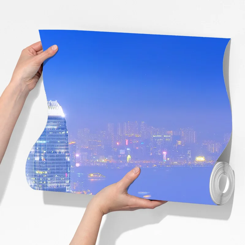 Fototapete Hong Kong skyline bei nacht Fototapete Hong Kong skyline bei nacht