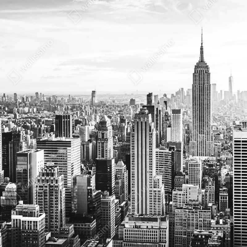 Tischaufkleber und Schreibtischaufkleber New York panorama in schwarzweiß Tischaufkleber und Schreibtischaufkleber New York panorama in schwarzweiß