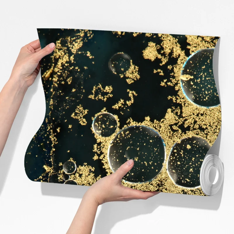 Fototapete türkis-gold abstrakte marmorierte textur Fototapete türkis-gold abstrakte marmorierte textur