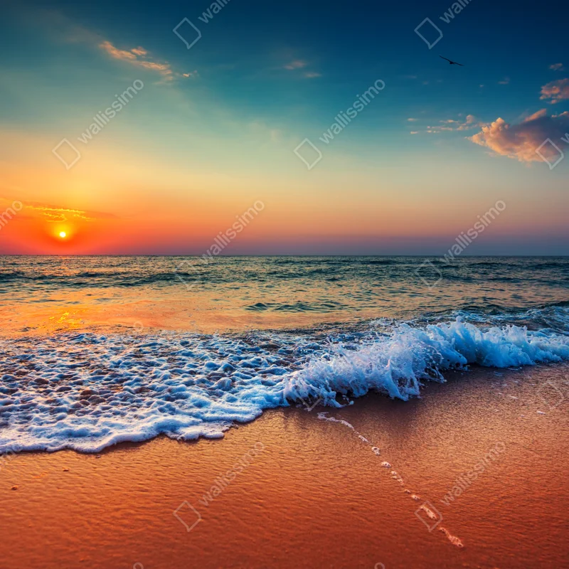 Leinwandbild goldener sonnenaufgang über dem meer Leinwandbild goldener sonnenaufgang über dem meer