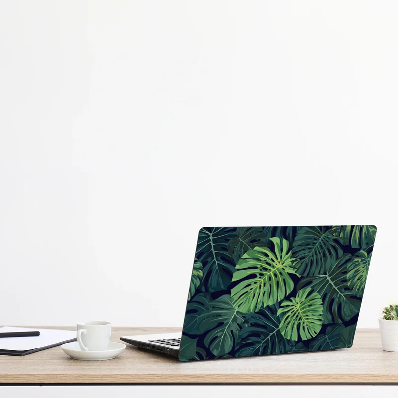 Laptop-Aufkleber tropisches monstera-blattmuster