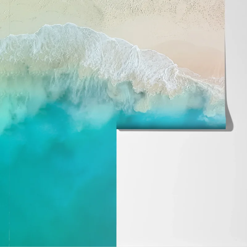 Fototapete pastell türkis strand aus der luft Fototapete pastell türkis strand aus der luft