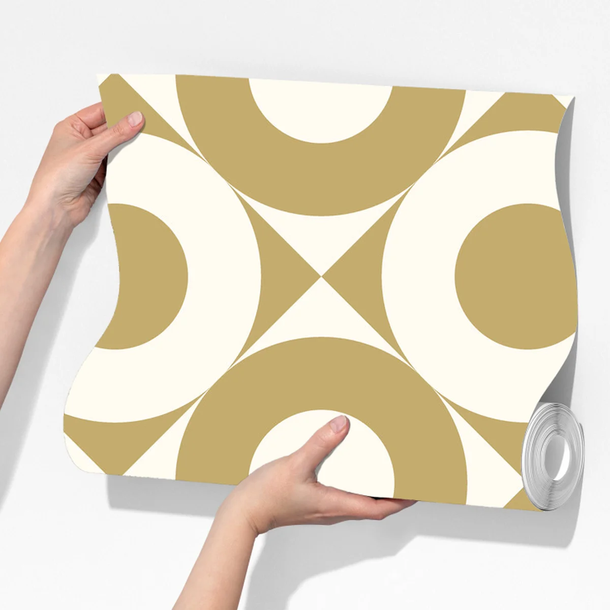 Fototapeta złoty geometryczny wzór z kołami Fototapeta złoty geometryczny wzór z kołami