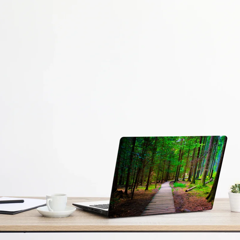 Naklejka na laptopa spokojna leśna kładka