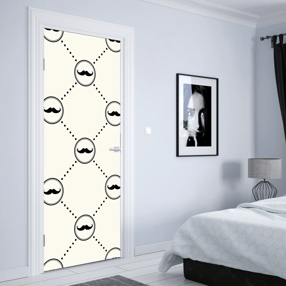 Türaufkleber verspieltes schnurrbartmuster Türaufkleber verspieltes schnurrbartmuster