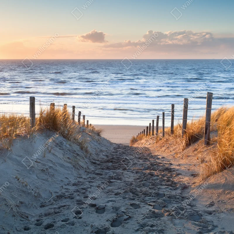 Leinwandbild sonnenuntergangspfad zur Nordsee, Holland Leinwandbild sonnenuntergangspfad zur Nordsee, Holland