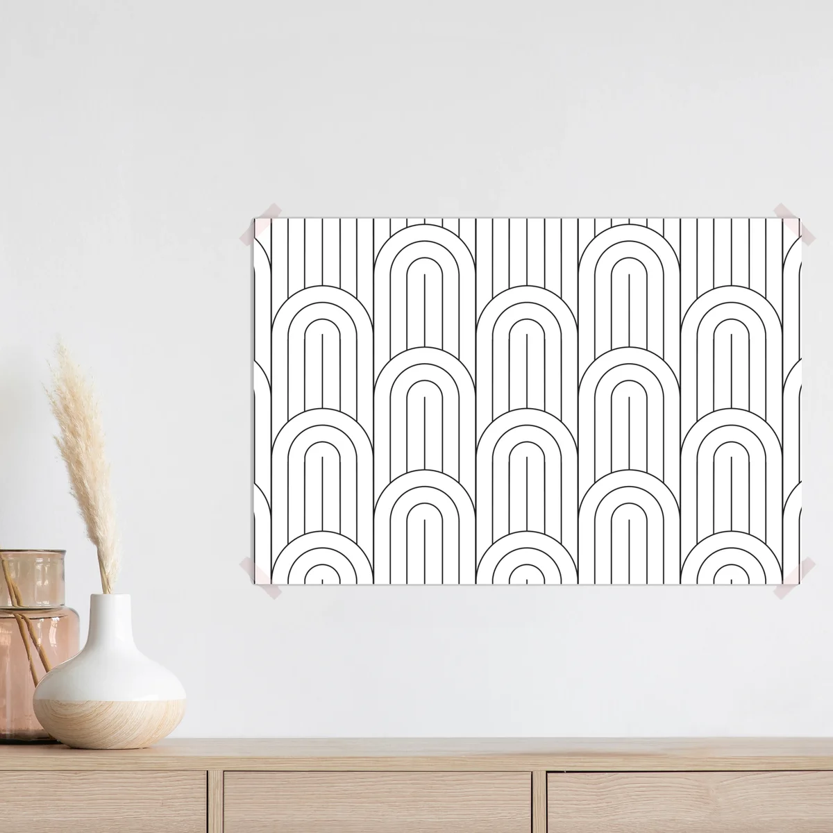 Poster monochromes bogenmuster Poster monochromes bogenmuster