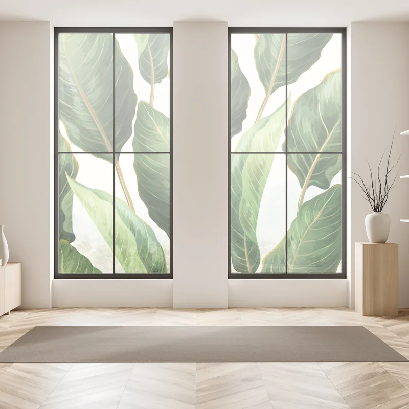 Fensteraufkleber tropisches bananenblattmuster Fensteraufkleber tropisches bananenblattmuster