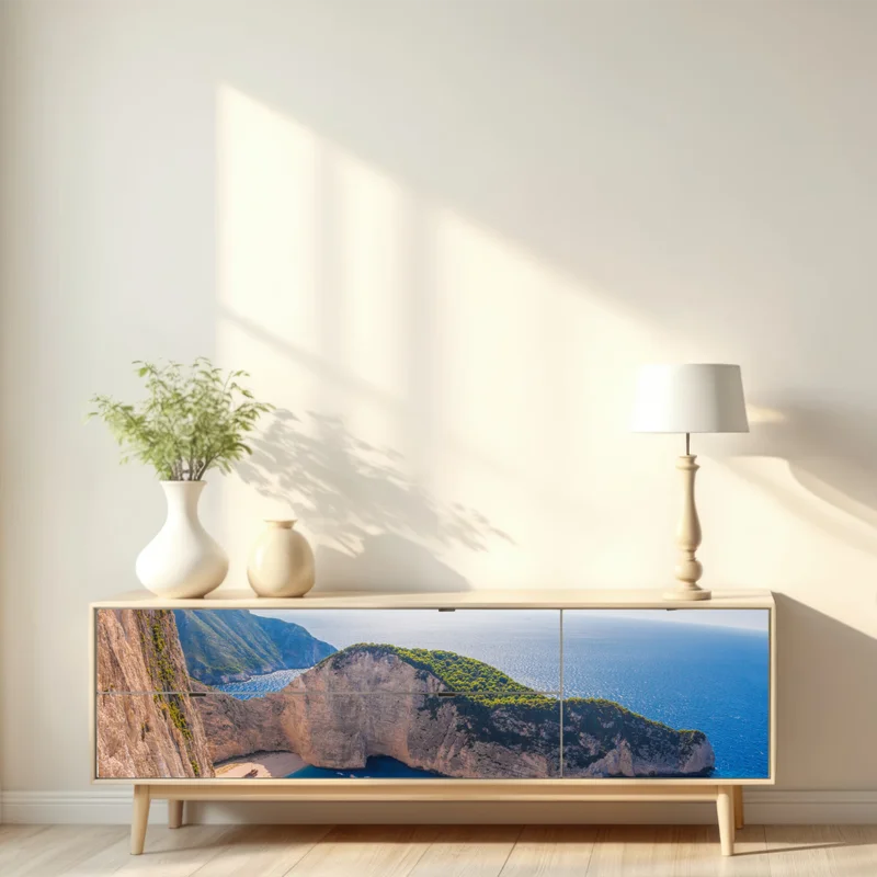 Repositionierbarer Aufkleber sonnenklippen am Navagio strand, Zakynthos