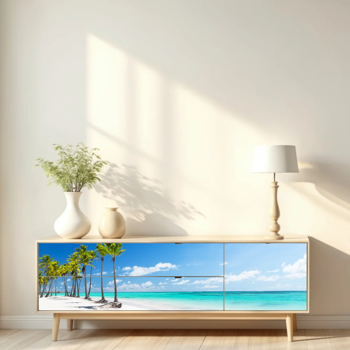 Repositionierbarer Aufkleber palmen am strand von Punta Cana Repositionierbarer Aufkleber palmen am strand von Punta Cana