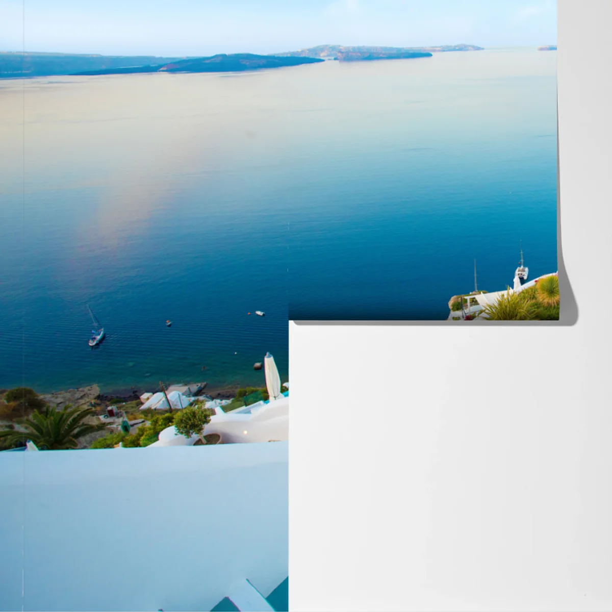 Fototapeta Santorini widok na morze z tarasu Fototapeta Santorini widok na morze z tarasu