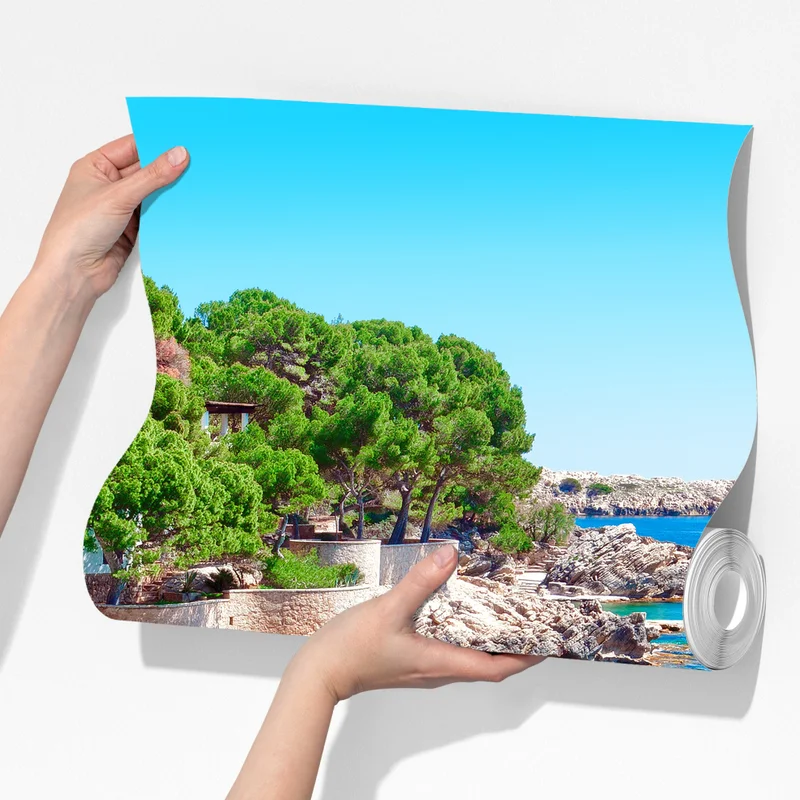 Fototapeta spokojna zatoka śródziemnomorska z turkusowymi wodami Fototapeta spokojna zatoka śródziemnomorska z turkusowymi wodami