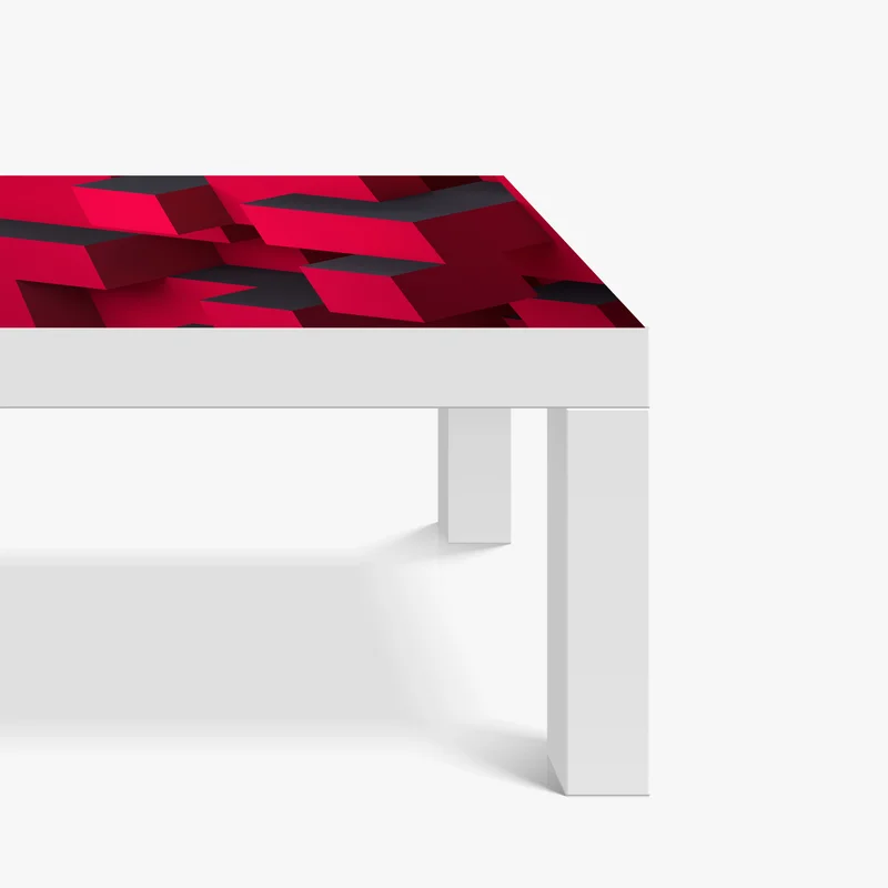 Tischaufkleber und Schreibtischaufkleber kräftige rote geometrische blöcke