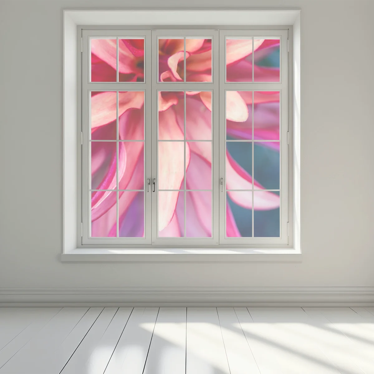 Naklejka na okno żywe różowe makro kwiatu Naklejka na okno żywe różowe makro kwiatu